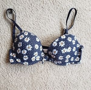 Navy sunflower push up bra 34C